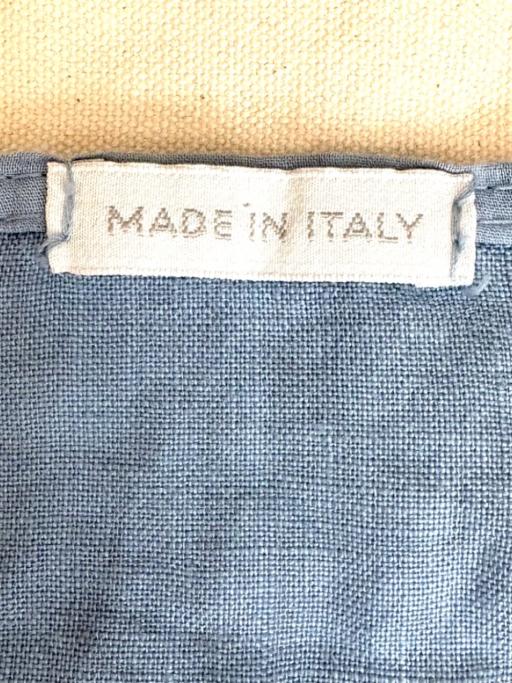 Made in Italy women dress size L linen blue maxi tulip tank - Picture 6 of 11